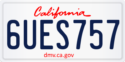 CA license plate 6UES757