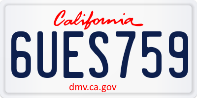 CA license plate 6UES759
