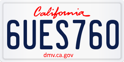 CA license plate 6UES760