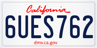 CA license plate 6UES762