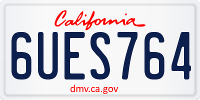 CA license plate 6UES764