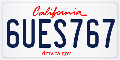 CA license plate 6UES767
