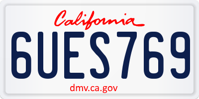 CA license plate 6UES769
