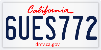 CA license plate 6UES772