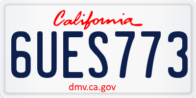 CA license plate 6UES773