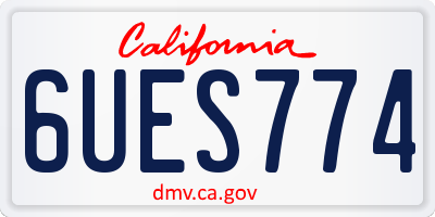 CA license plate 6UES774