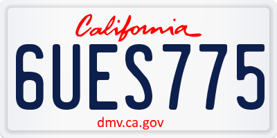CA license plate 6UES775