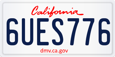 CA license plate 6UES776