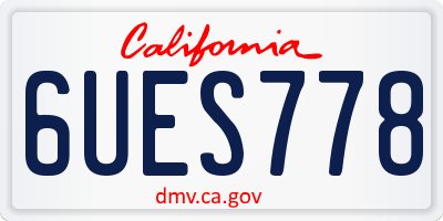CA license plate 6UES778
