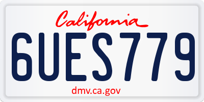 CA license plate 6UES779