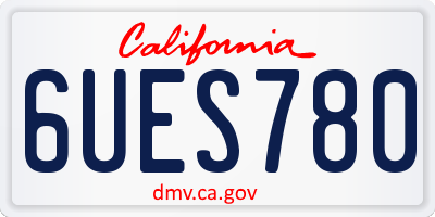 CA license plate 6UES780