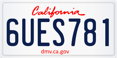 CA license plate 6UES781