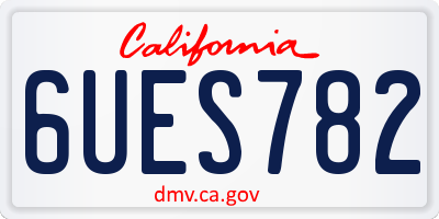 CA license plate 6UES782