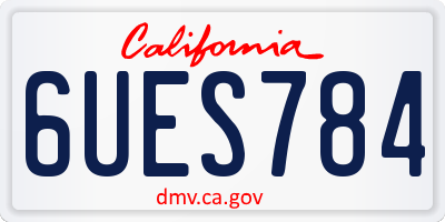 CA license plate 6UES784