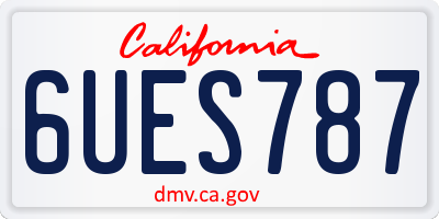 CA license plate 6UES787