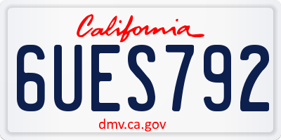 CA license plate 6UES792