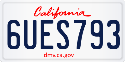 CA license plate 6UES793