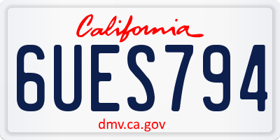 CA license plate 6UES794