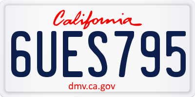 CA license plate 6UES795