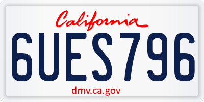 CA license plate 6UES796