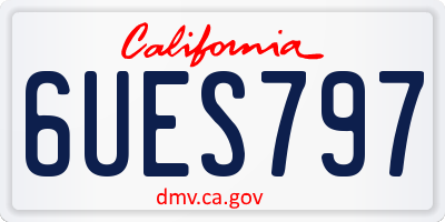 CA license plate 6UES797