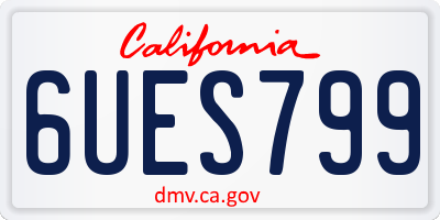 CA license plate 6UES799