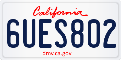 CA license plate 6UES802