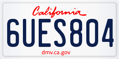 CA license plate 6UES804