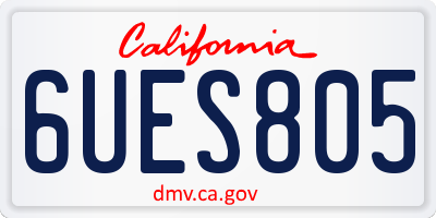 CA license plate 6UES805