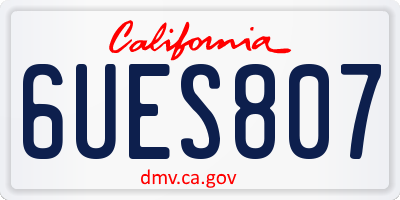 CA license plate 6UES807