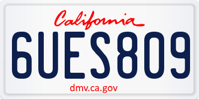 CA license plate 6UES809