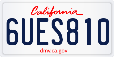 CA license plate 6UES810