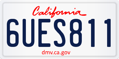 CA license plate 6UES811
