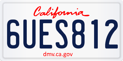 CA license plate 6UES812