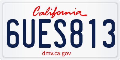 CA license plate 6UES813