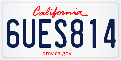 CA license plate 6UES814