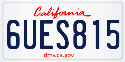 CA license plate 6UES815