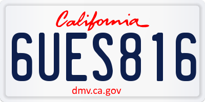 CA license plate 6UES816