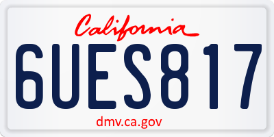 CA license plate 6UES817