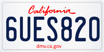 CA license plate 6UES820