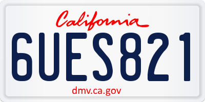 CA license plate 6UES821