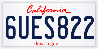 CA license plate 6UES822