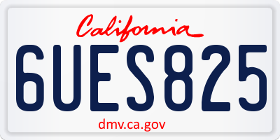 CA license plate 6UES825