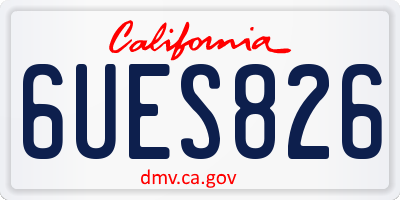 CA license plate 6UES826