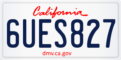 CA license plate 6UES827
