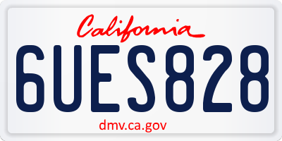 CA license plate 6UES828
