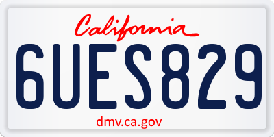 CA license plate 6UES829