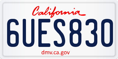 CA license plate 6UES830