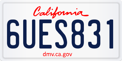 CA license plate 6UES831