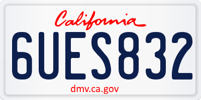 CA license plate 6UES832